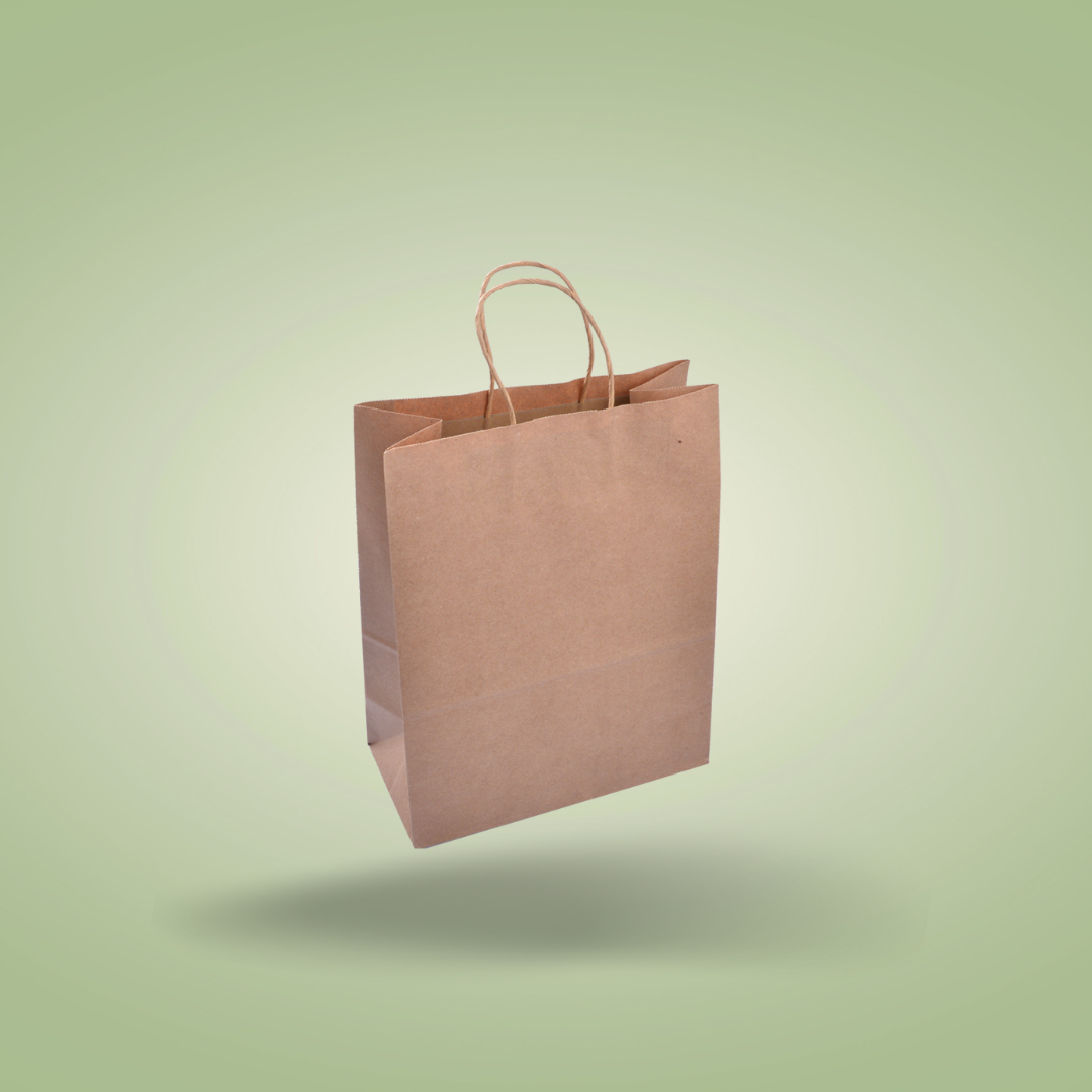 EcoFlavour Kraft Paper Brown Takeaway Bags – Large – Pack of 50