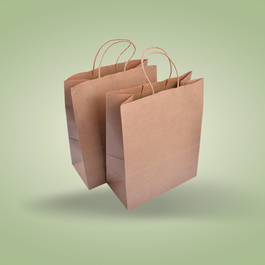 EcoFlavour Kraft Paper Brown Takeaway Bags – Large – Pack of 50