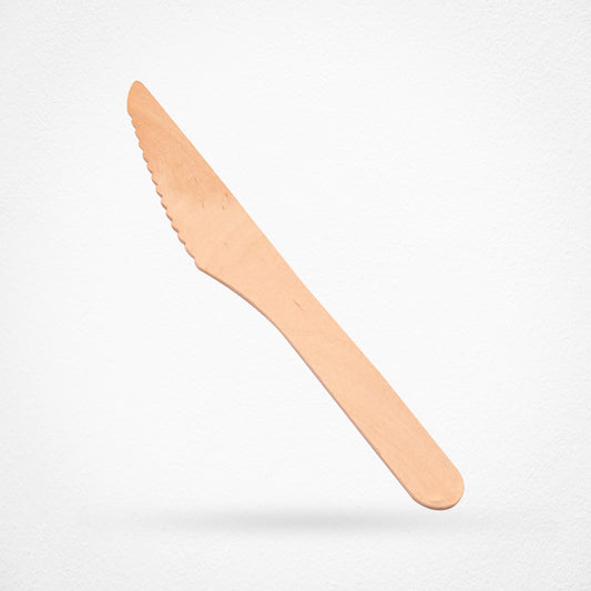 Disposable Cutlery 6″ Wooden Knives – Pack of 100
