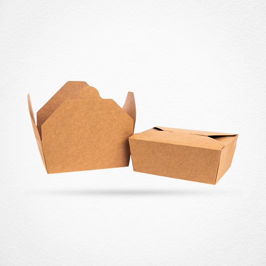 Kraft Paper Food Takeaway Container Boxes – Large – 1400ml – Pack of 50