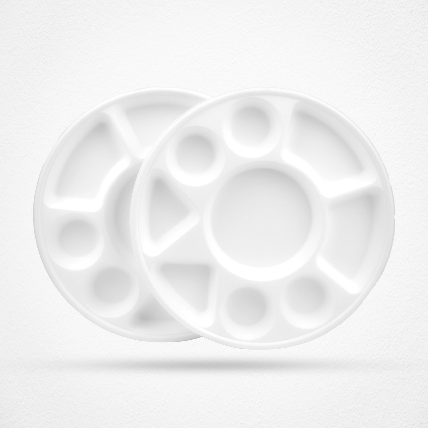 9 Compartment Sugarcane Fiber Disposable White Plates - 320x320mm