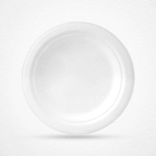EcoFlavour Round Bagasse Plates Plain 6″ / 15cm – (Pack of 125 Plates)