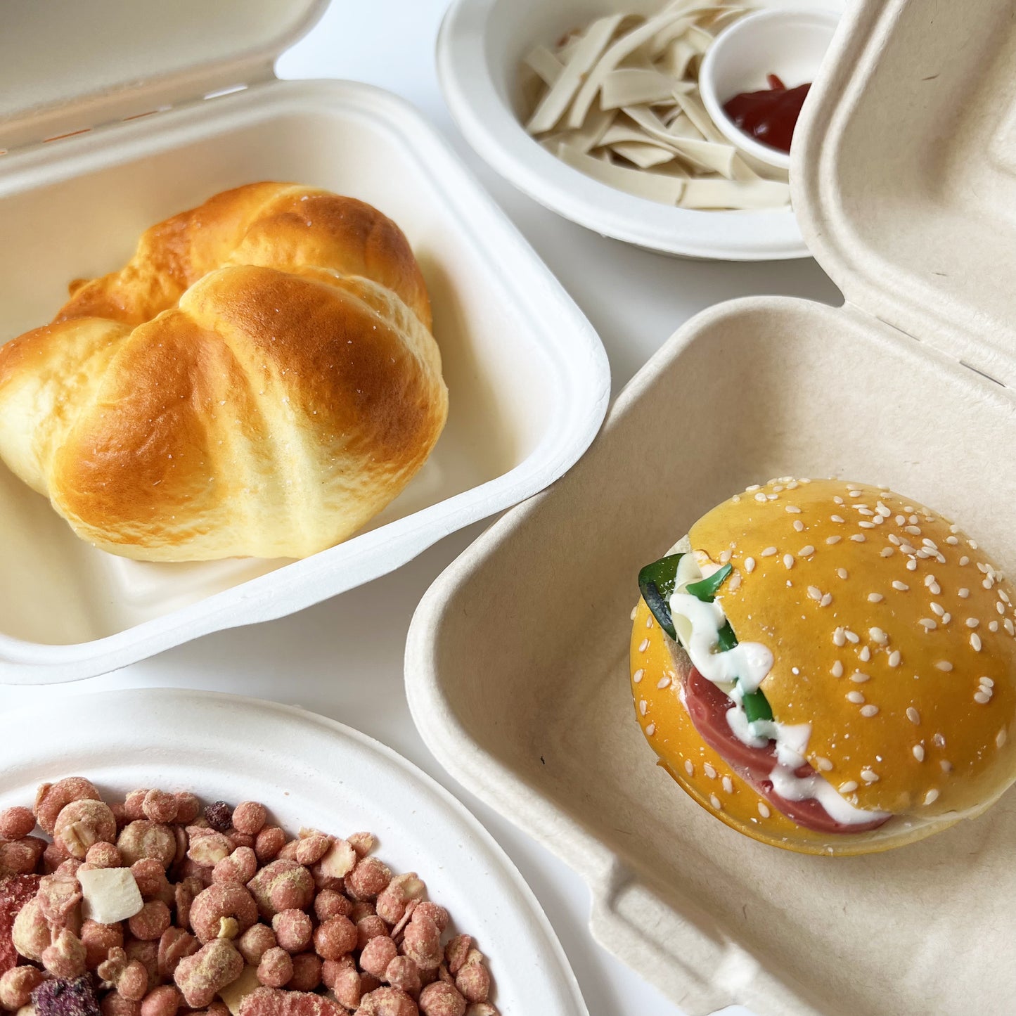 Disposable Hamburger Square Box – Food Containers - 6″ x 6″ (450ml)