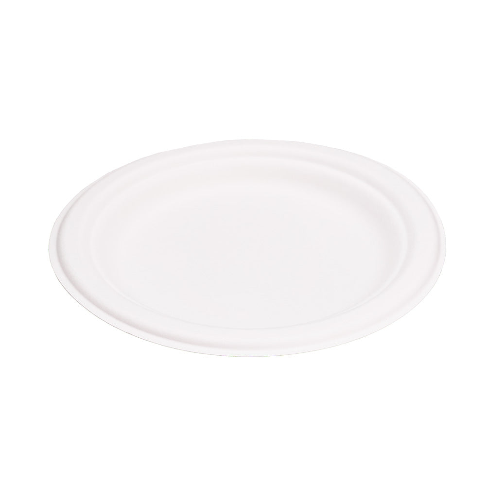 EcoFlavour Round Bagasse Plates Plain 7″ / 18cm – (Pack of 125)