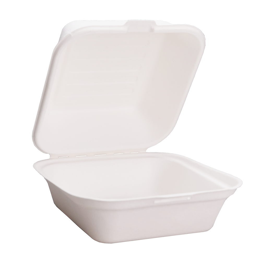 Disposable Hamburger Square Box – Food Containers - 6″ x 6″ (450ml)