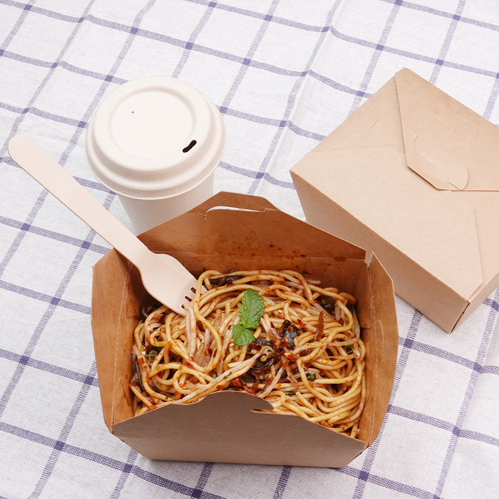 Kraft Paper Takeaway Food Container Boxes – Small – 800ml