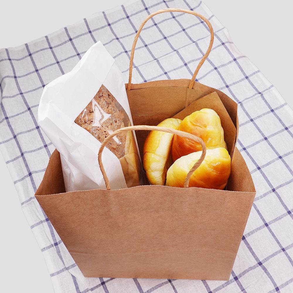 EcoFlavour Kraft Paper Brown Takeaway Bags – Large – Pack of 50
