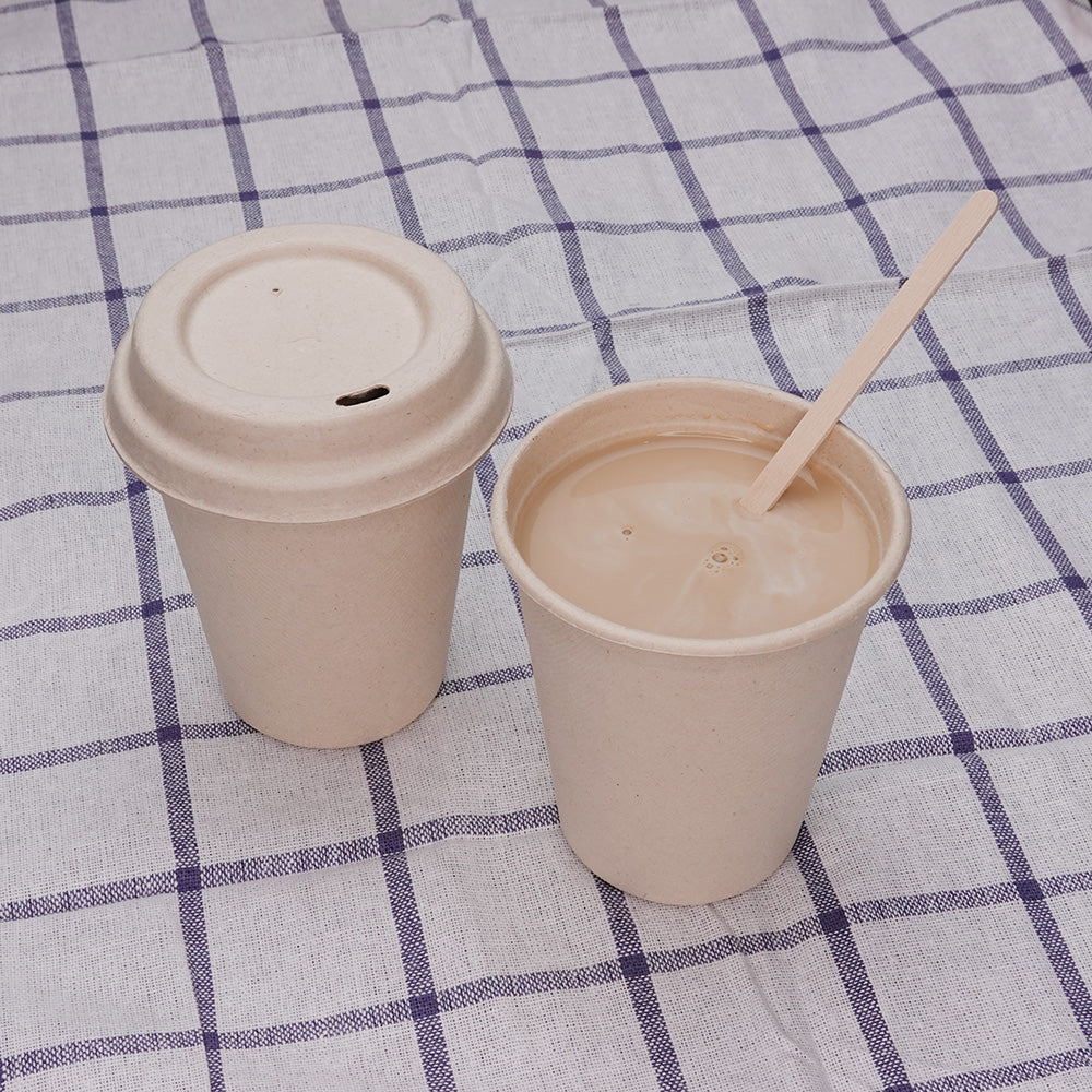 Bagasse Cups for Hot or Cold Drinks – 8oz – Dia80mm H90mm – White