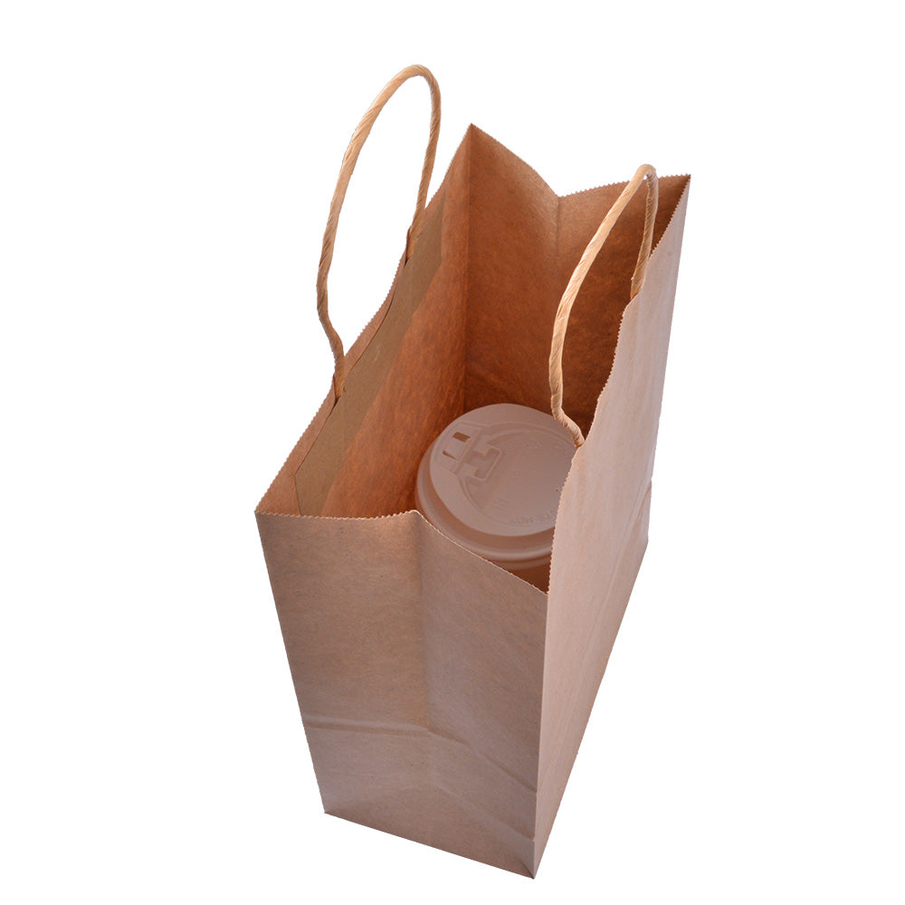 EcoFlavour Kraft Paper Brown Takeaway Bags – Large – Pack of 50