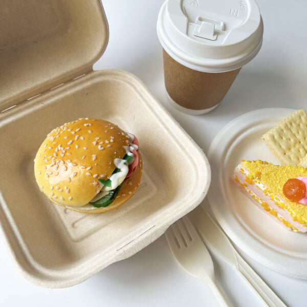 Disposable Hamburger Square Box – Food Containers - 6″ x 6″ (450ml)