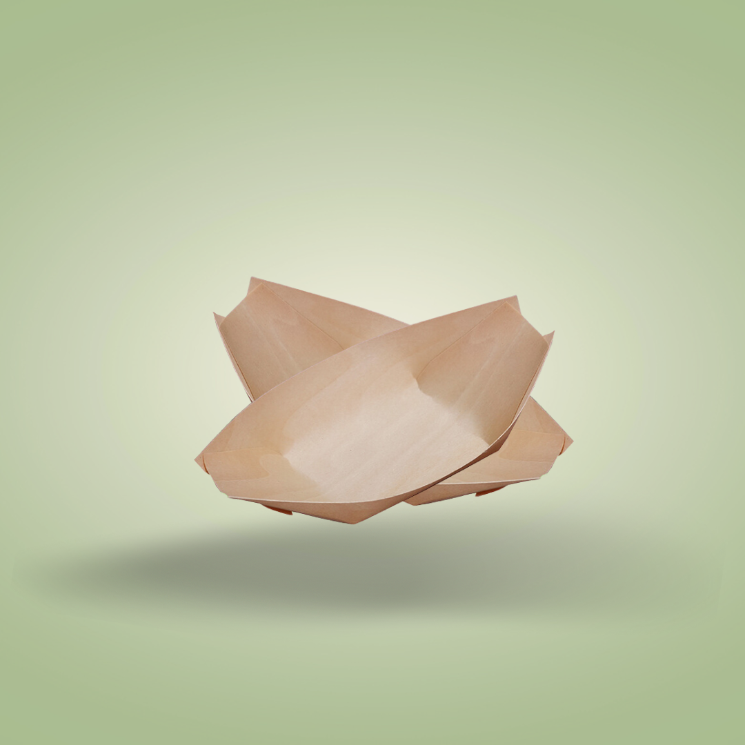 Disposable Pine Wood Canape Serving Boats – Small (135x75mm) – Pack of 50