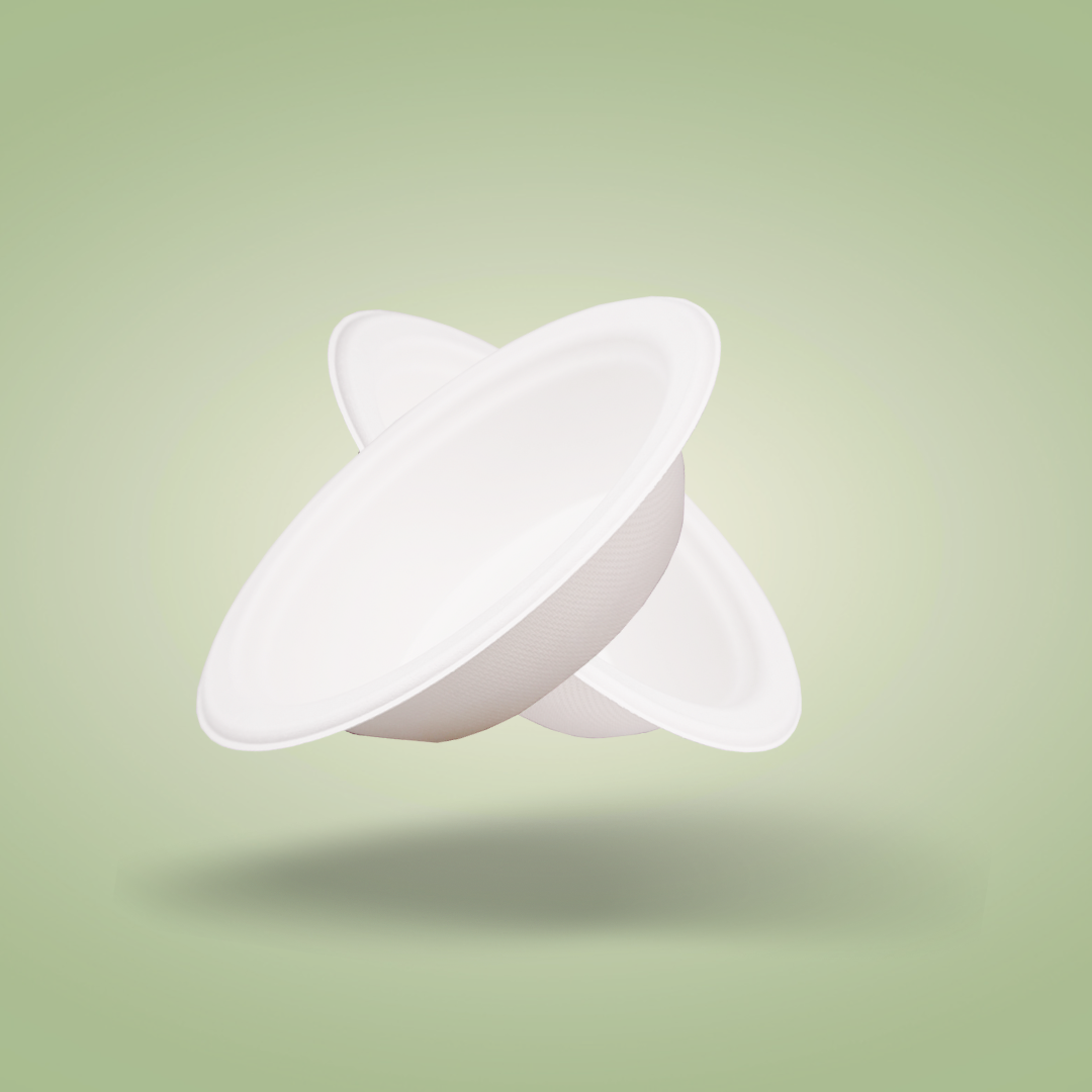 EcoFlavour Round Bagasse Bowls 12oz / 354ml – (Pack of 125 Bowls)