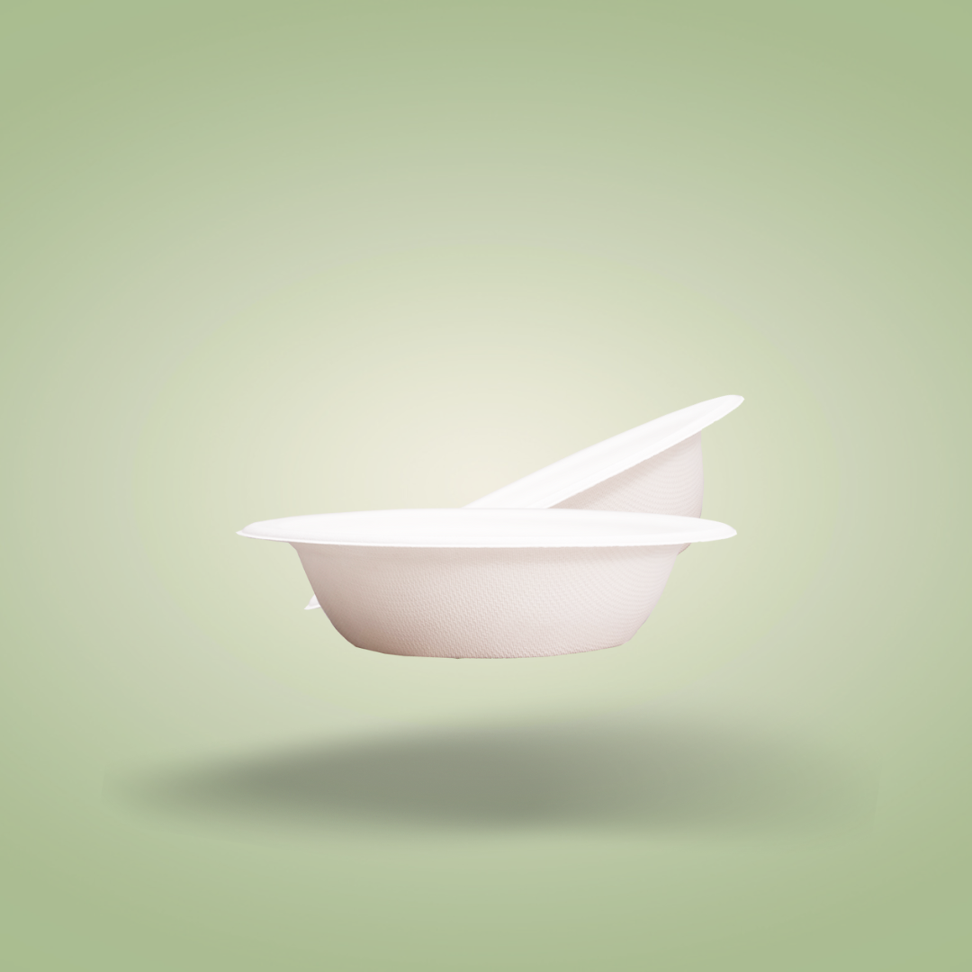EcoFlavour Round Bagasse Bowls 12oz / 354ml – (Pack of 125 Bowls)
