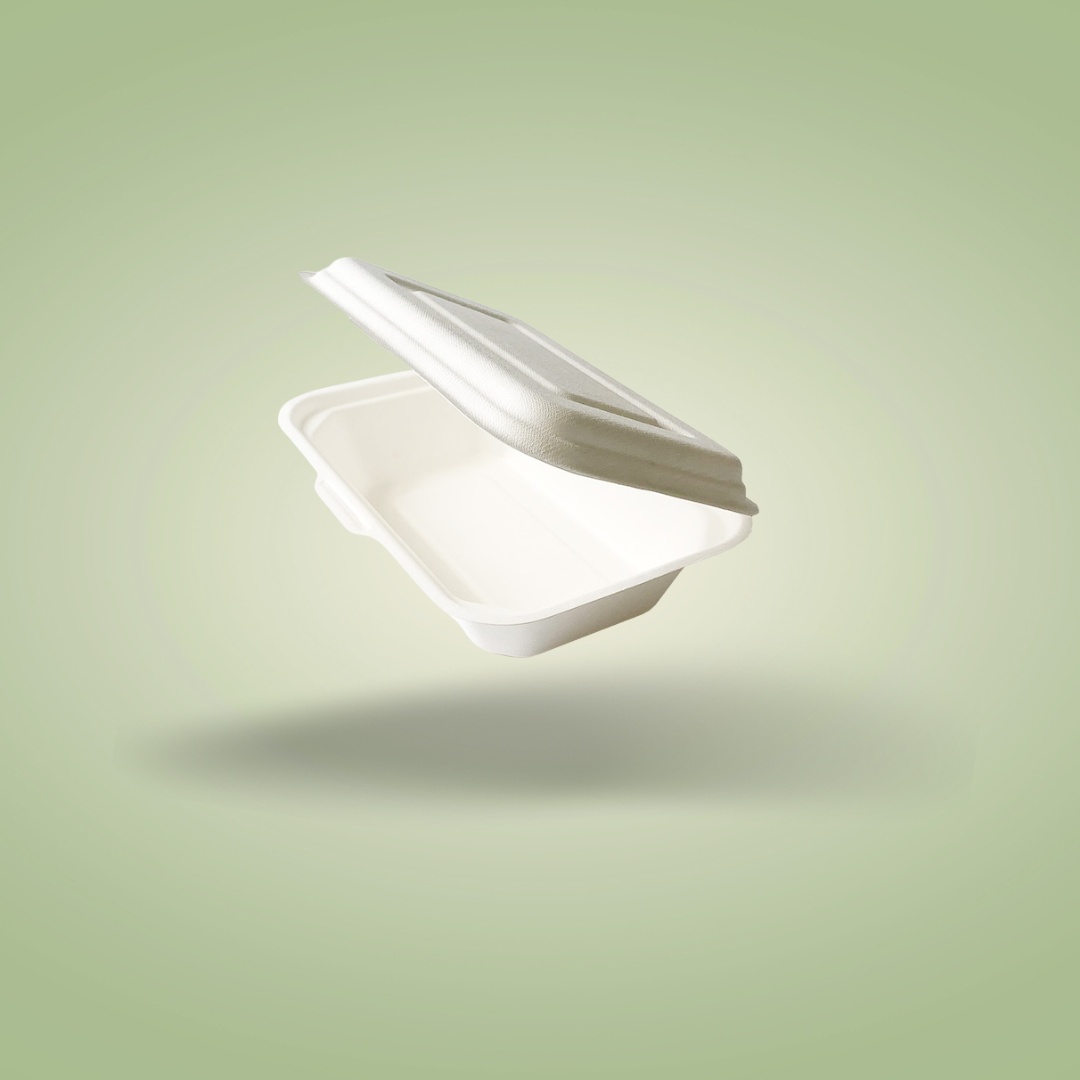 Bagasse Lunch Box Food Takeaway Containers (600ml) – 7″ x 5″