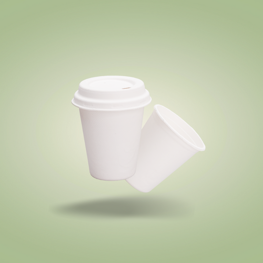 Bagasse Cups for Hot or Cold Drinks – 12oz – Dia90mm H97mm – White