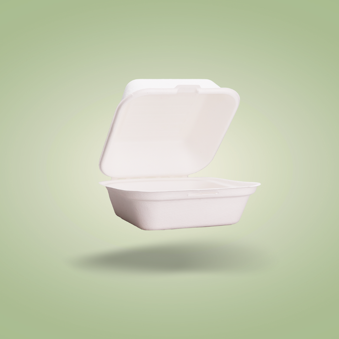 Disposable Hamburger Square Box – Food Containers - 6″ x 6″ (450ml)