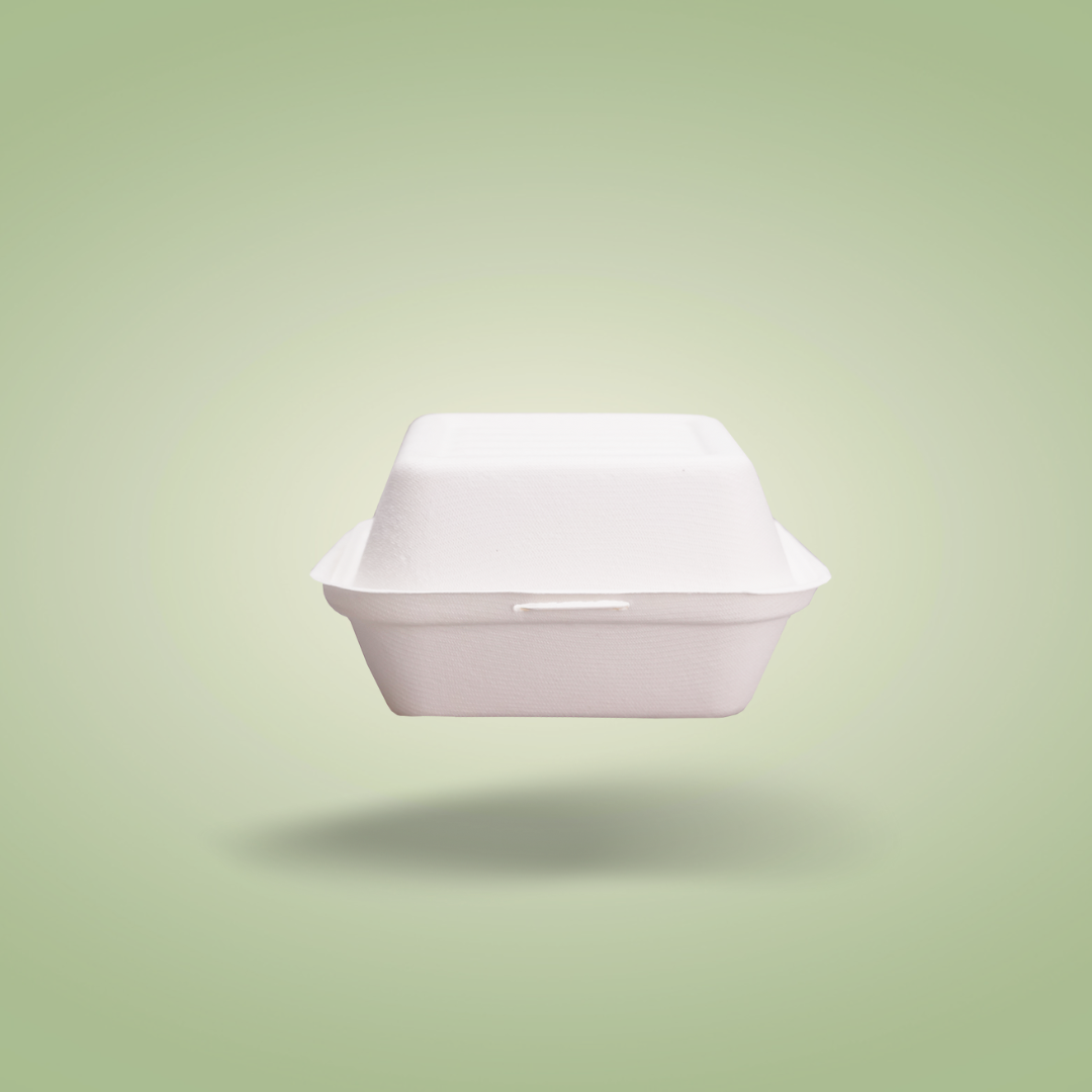 Disposable Hamburger Square Box – Food Containers - 6″ x 6″ (450ml)