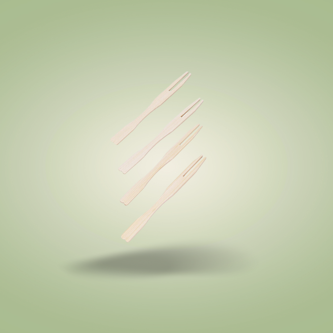 Bamboo Buffet Forks / Fruit Forks 9cm – Pack of 100