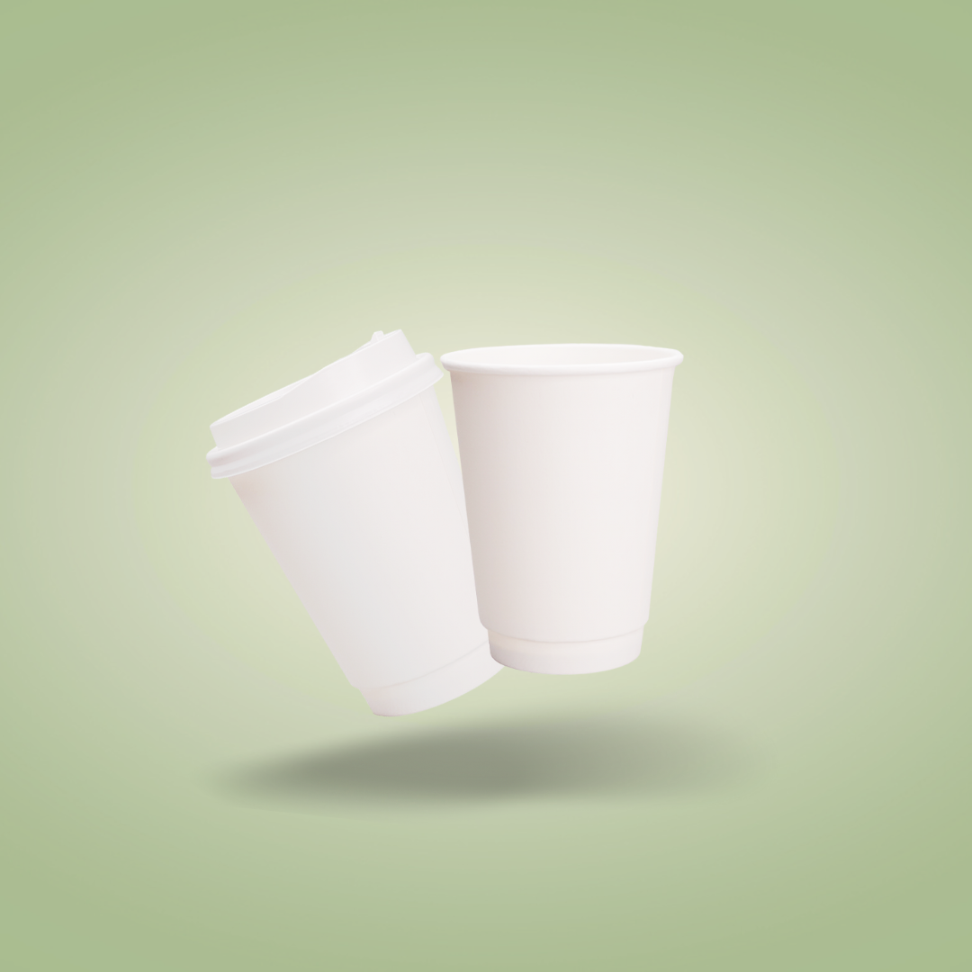 Double Wall Paper Cups for Hot or Cold Drinks – 12oz –340ml - Dia90mm H112mm – White