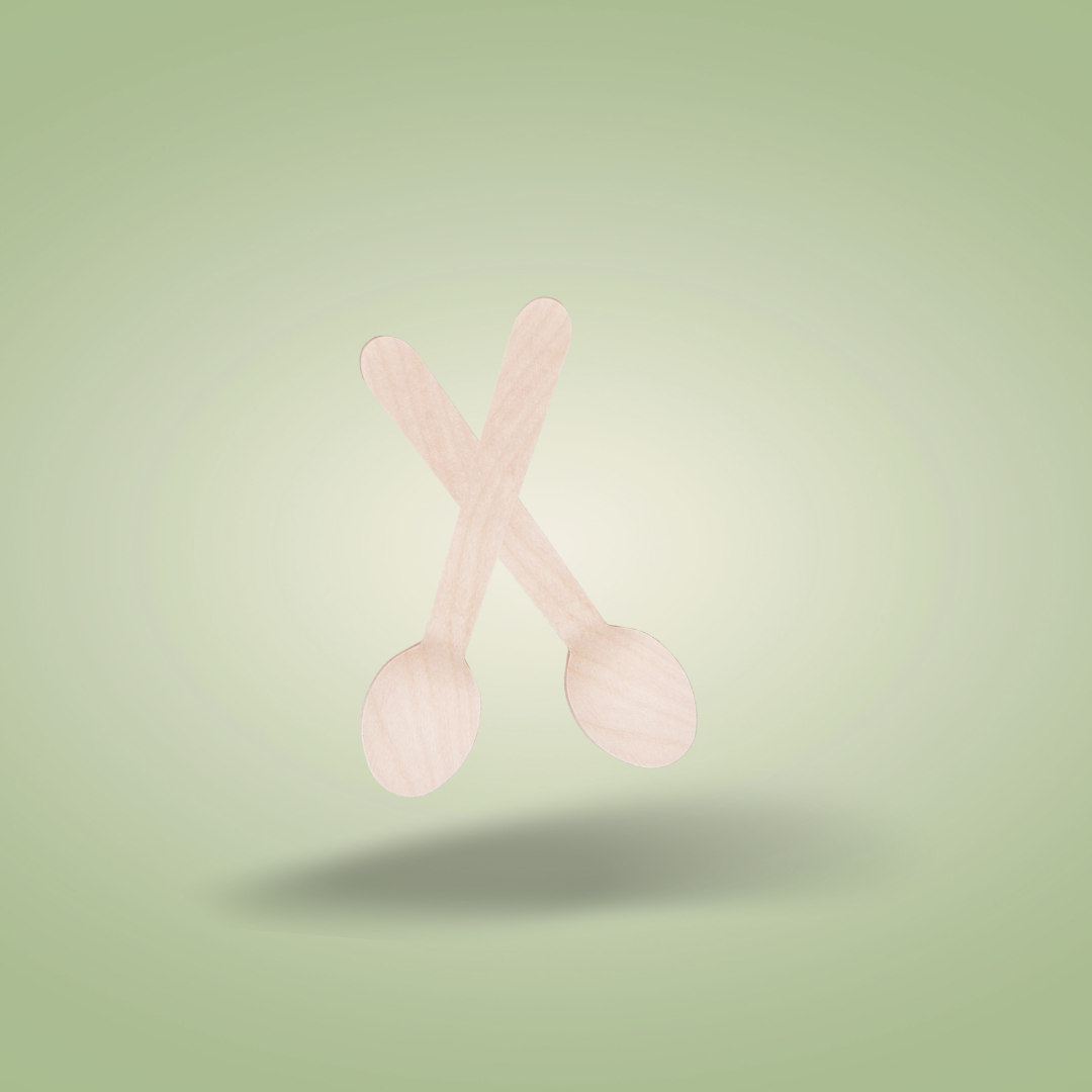 Disposable Wooden Cutlery Set - Spoons, Forks & Knives (Pack of 100 each)