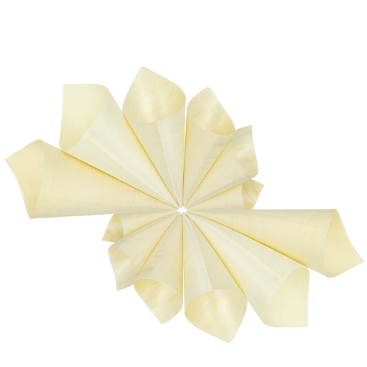 Disposable Cotton Wood Canape Serving Cones – Extra Small (85x60mm) – Pack of 100