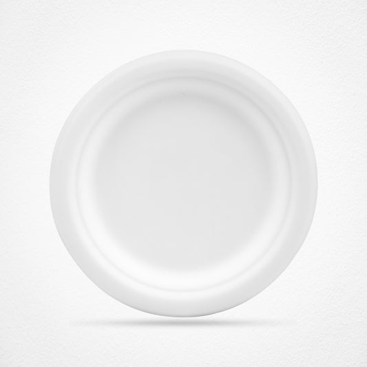 EcoFlavour Round Bagasse Plates Plain 7″ / 18cm – (Pack of 125)