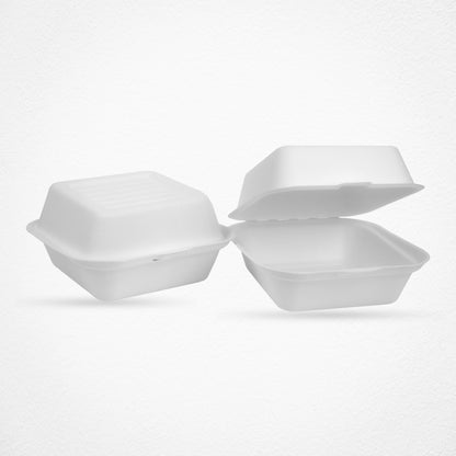 Disposable Hamburger Square Box – Food Containers - 6″ x 6″ (450ml)