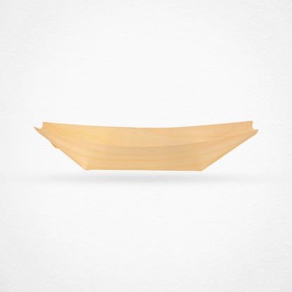 Disposable Pine Wood Canape Serving Boats – Large (185x100mm) – Pack of 50