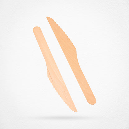 Disposable Cutlery 6″ Wooden Knives – Pack of 100