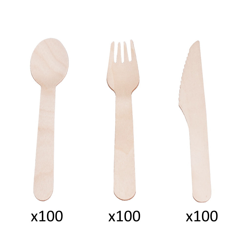 Disposable Cutlery 6″ Wooden Knives – Pack of 100