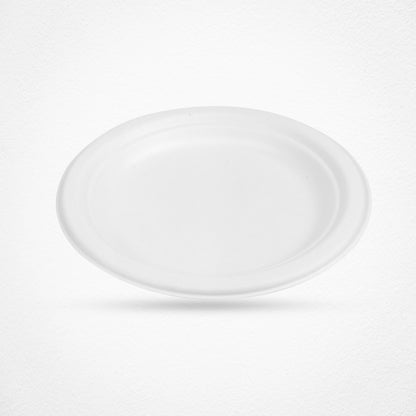EcoFlavour Round Bagasse Plates Plain 7″ / 18cm – (Pack of 125)