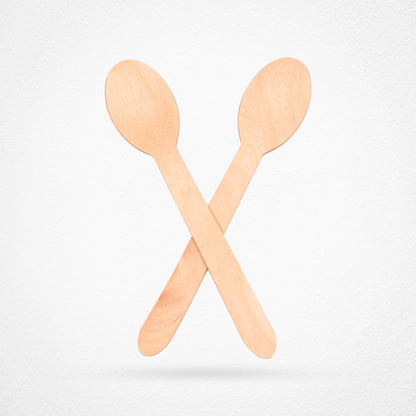 Disposable Cutlery 6″ Wooden Spoons – Pack of 100