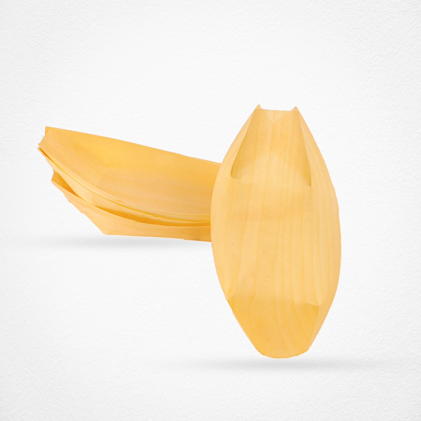 Disposable Pine Wood Canape Serving Boats – Large (185x100mm) – Pack of 50