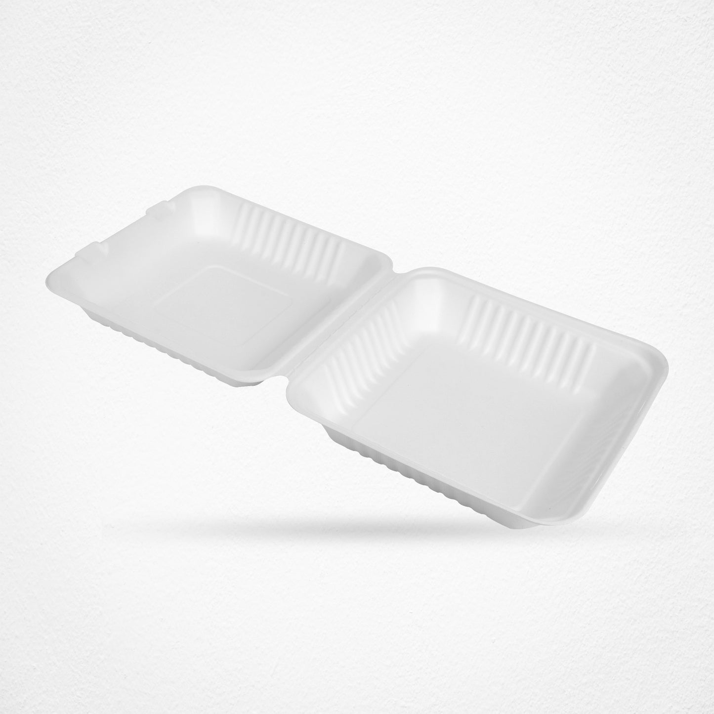 Clamshell  White disposable Food Container Boxes in Square - 9" x 9"