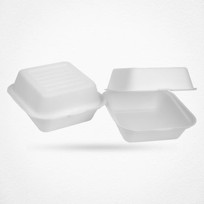 Disposable Hamburger Square Box – Food Containers - 6″ x 6″ (450ml)
