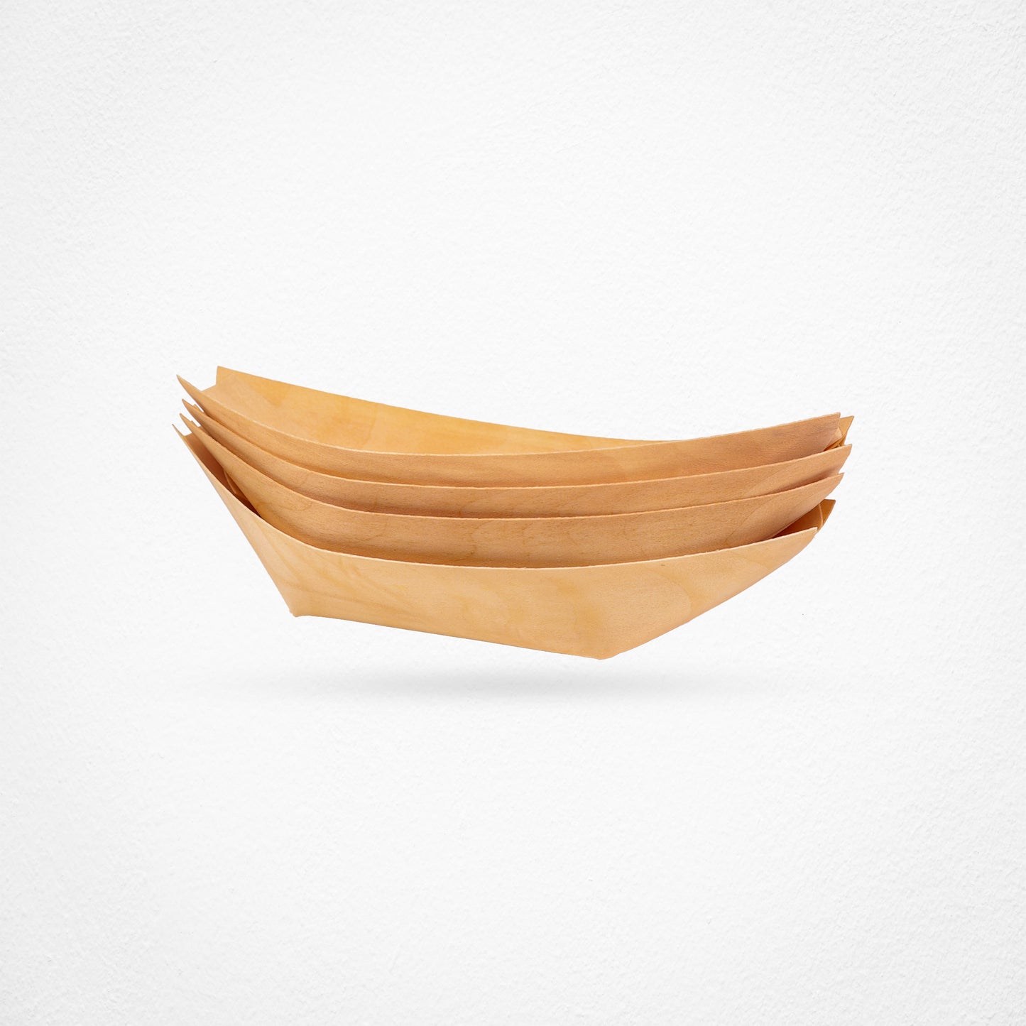 Disposable Pine Wood Canape Serving Boats – Small (135x75mm) – Pack of 50
