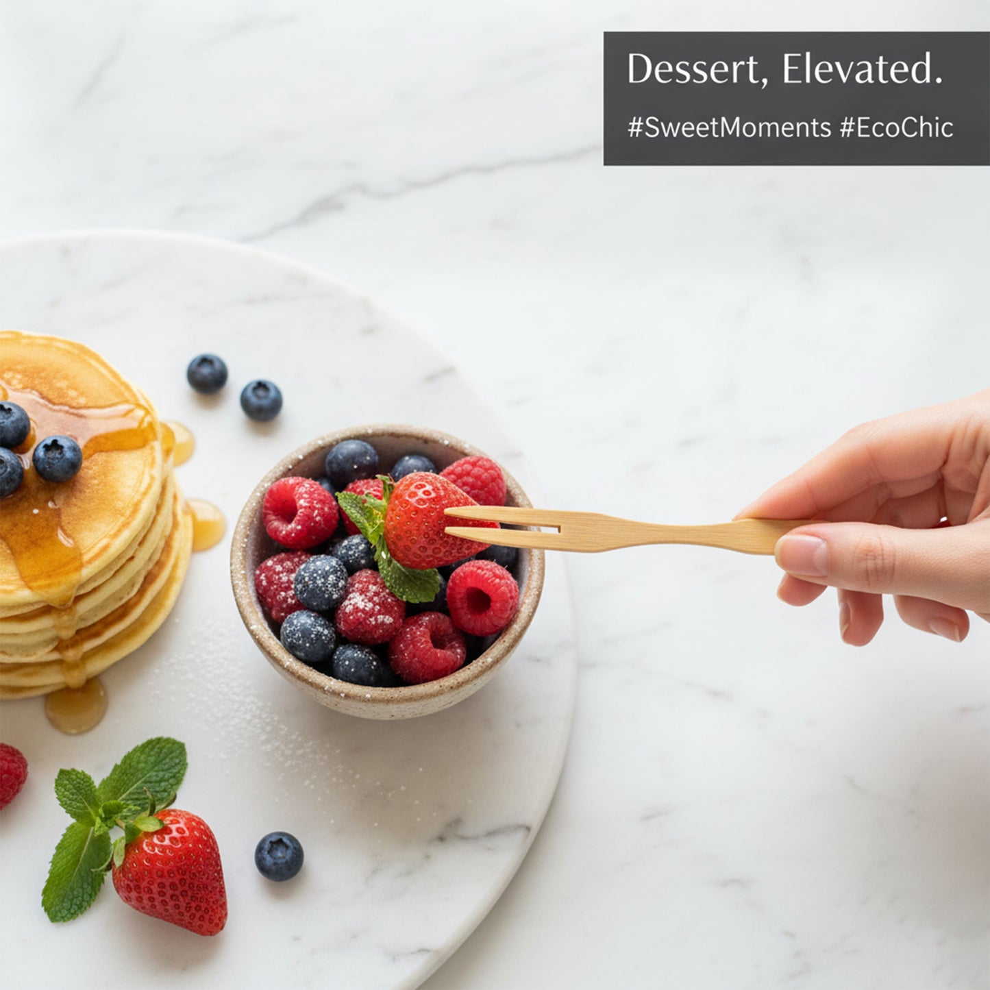 Bamboo Buffet Forks / Fruit Forks 9cm – Pack of 100