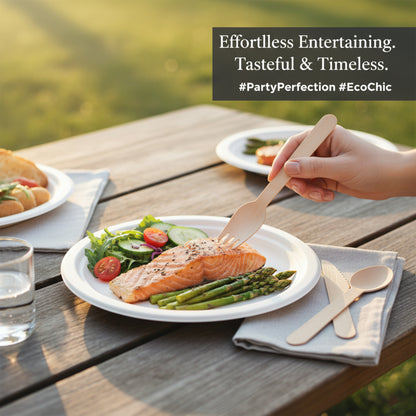 EcoFlavour Round Bagasse Plates Plain 7″ / 18cm – (Pack of 125)