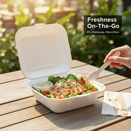 Disposable Burger Square Box – Food Containers - 6″ x 6″ (450ml)