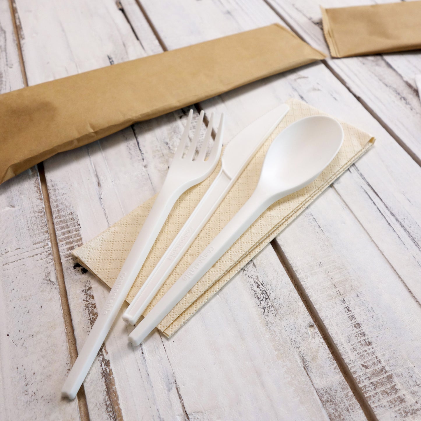 Disposable Cutlery 6.5″ CPLA Compostable Spoons – Pack of 50