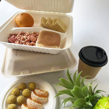 3 Compartments Clamsell Food Container Takeaway Box 9″ x 9″ – Pack of 100