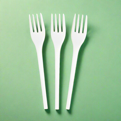 Disposable Cutlery 6.5″ CPLA Compostable Forks – Pack of 50