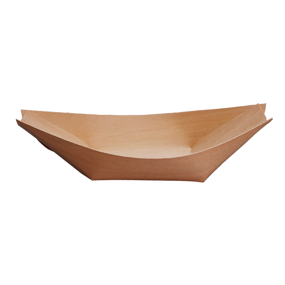 Disposable Pine Wood Canape Serving Boats – Large (185x100mm) – Pack of 50