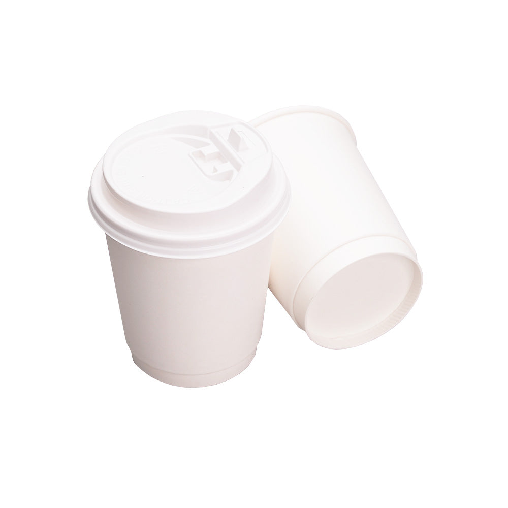 Double Wall Paper Cups for Hot or Cold Drinks – 8oz – 227ml - Dia80mm H92mm – White