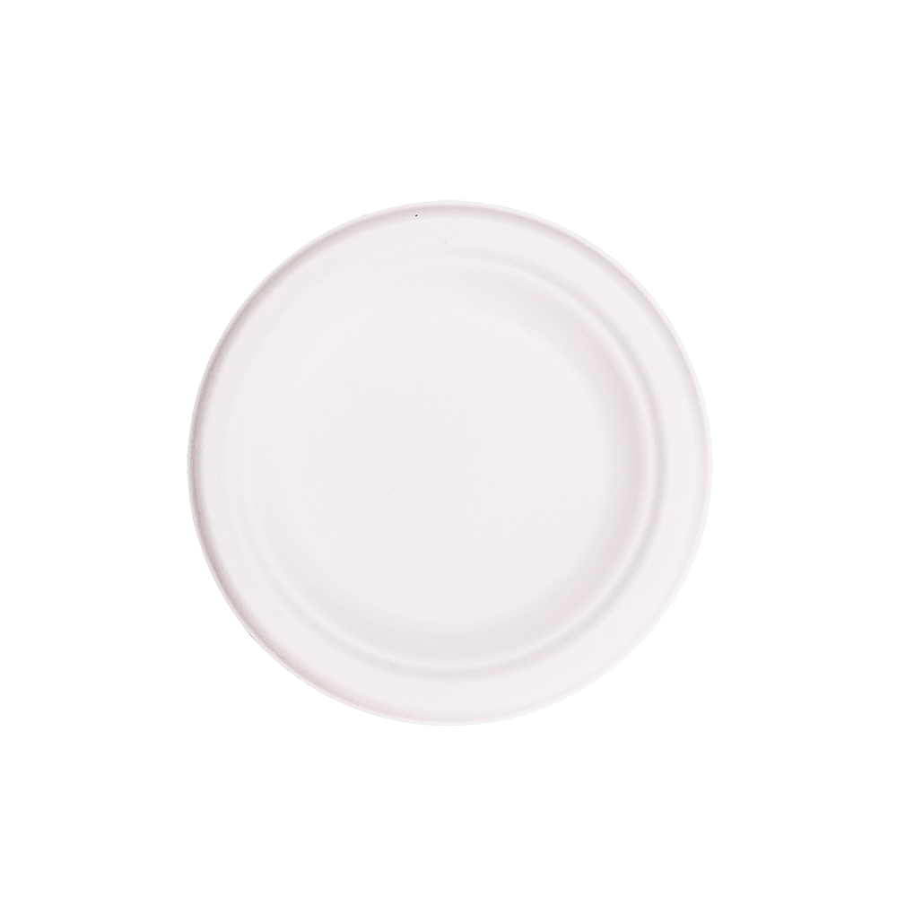 EcoFlavour Round Bagasse Plates Plain 6″ / 15cm – (Pack of 125 Plates)