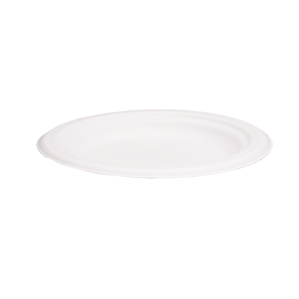 EcoFlavour Round Bagasse Plates Plain 6″ / 15cm – (Pack of 125 Plates)