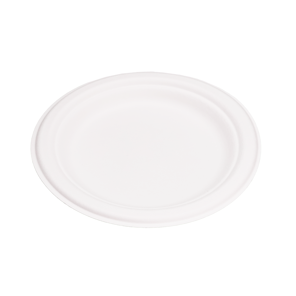 EcoFlavour Round Bagasse Plates Plain 7″ / 18cm – (Pack of 125)