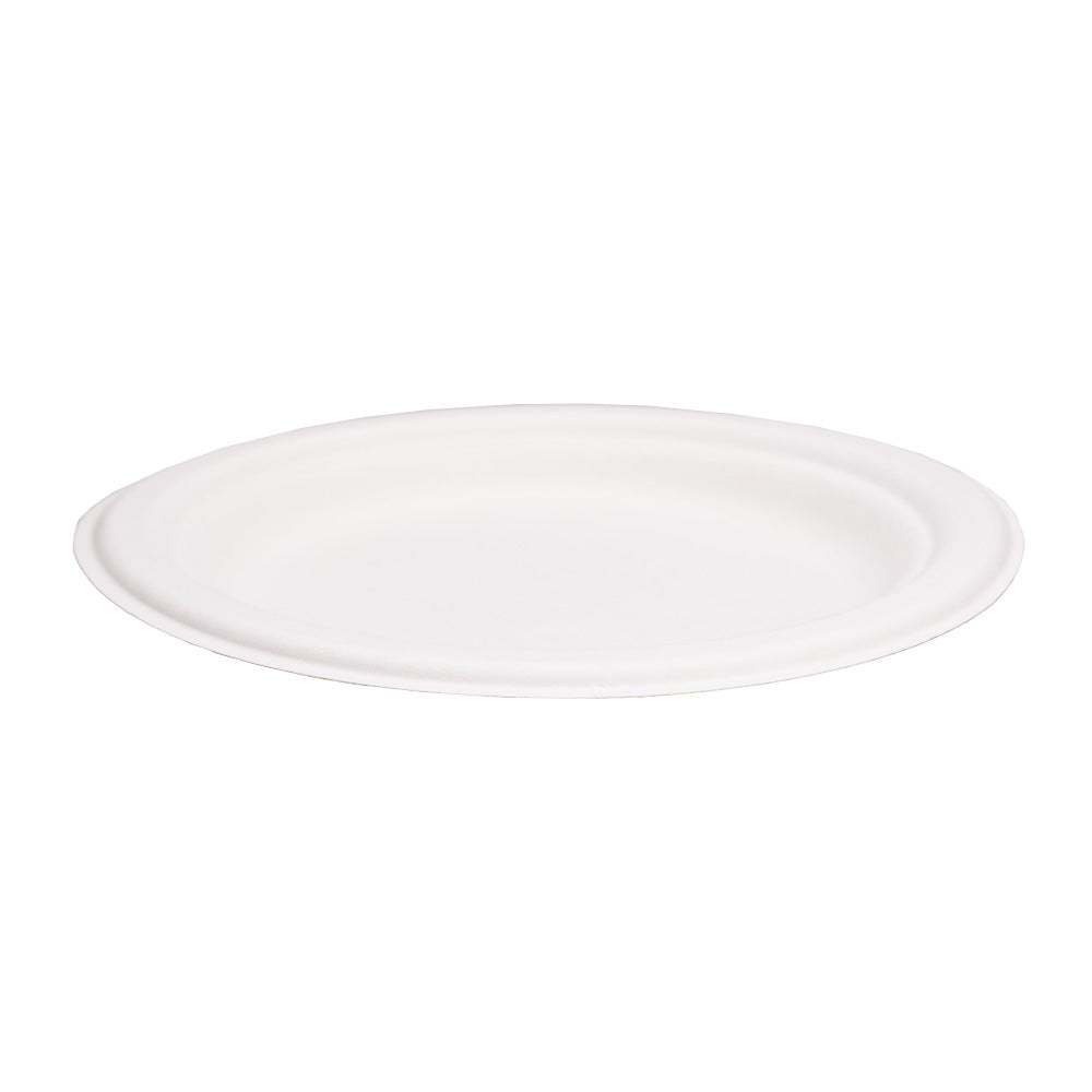 EcoFlavour Round Bagasse Plates Plain 7″ / 18cm – (Pack of 125)