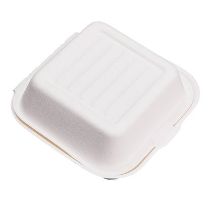 EcoFlavour Bagasse Hamburger Box – Square 6″ x 6″ (450ml)