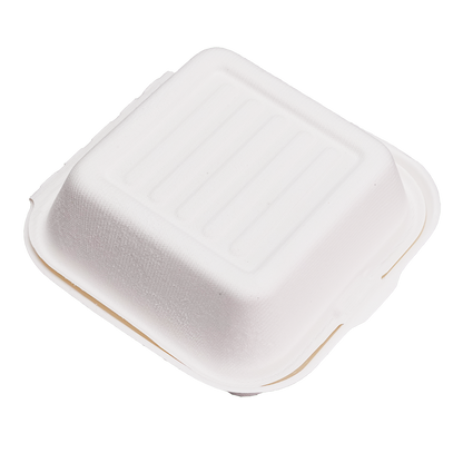 EcoFlavour Bagasse Hamburger Box – Square 6″ x 6″ (450ml)